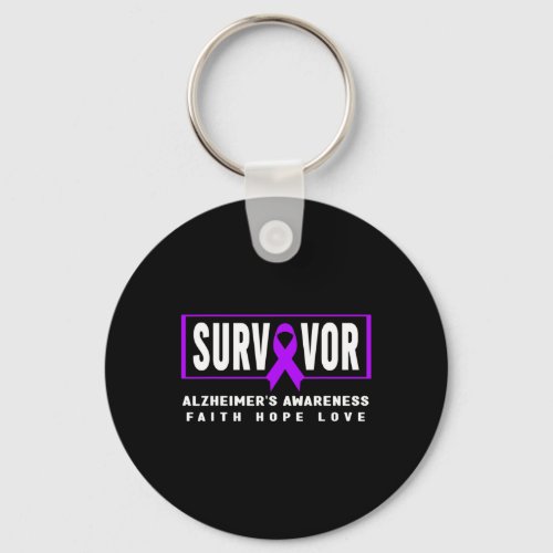Survivor _ Purple Ribbon Heimers Awareness  Keychain