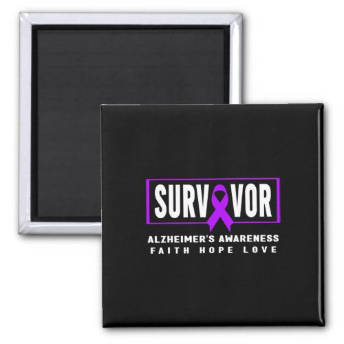 Survivor _ Purple Ribbon Heimers Awareness  Magnet