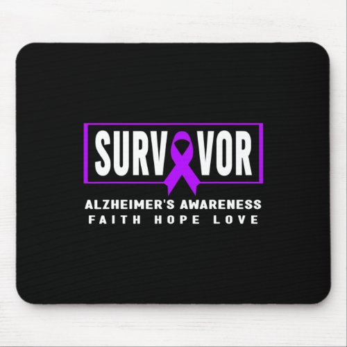 Survivor _ Purple Ribbon Heimers Awareness  Mouse Pad