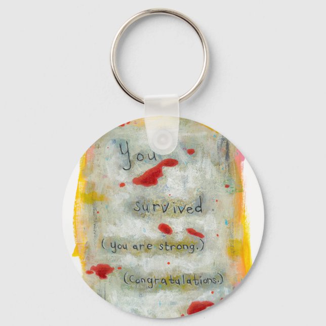 Survivor recovery healing hope art trauma illness keychain (Front)