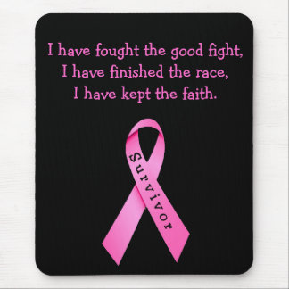 Survivor Ribbon On Black Mousepad