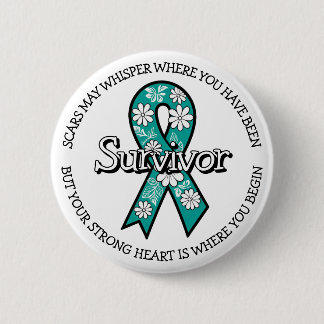 Survivor SA Teal Awareness Ribbon Button