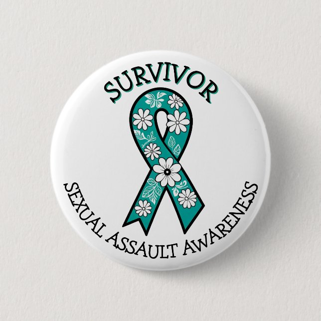 Survivor SA Teal Awareness Ribbon Button (Front)