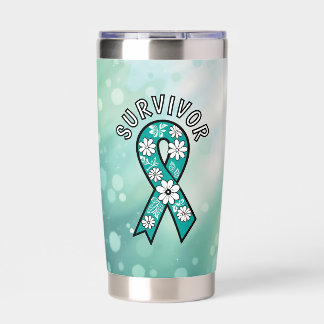 Survivor SA Teal Awareness Ribbon Insulated Tumbler