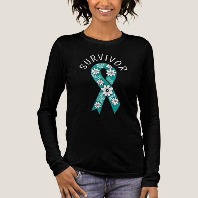 Survivor SA Teal Awareness Ribbon Tri-Blend Shirt (Front)