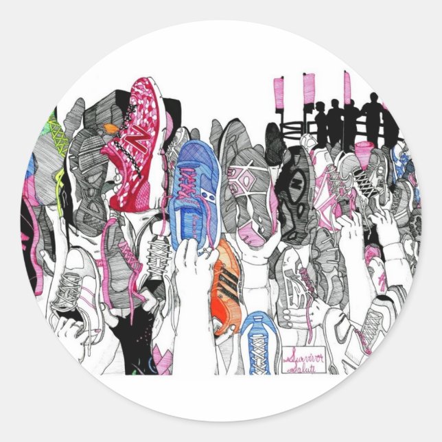 Survivor Salute Classic Round Sticker (Front)