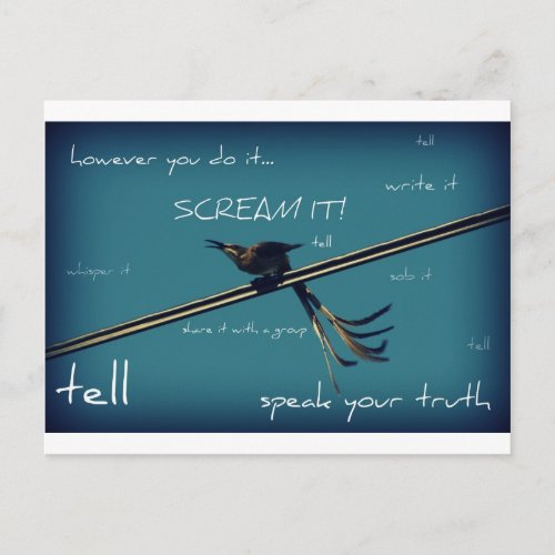 Survivor Speak Your Truth Bird on Wire Postcard