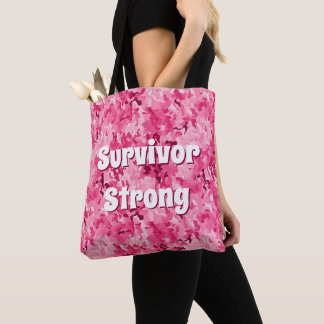 Survivor Strong Pink Camo Tote Bag