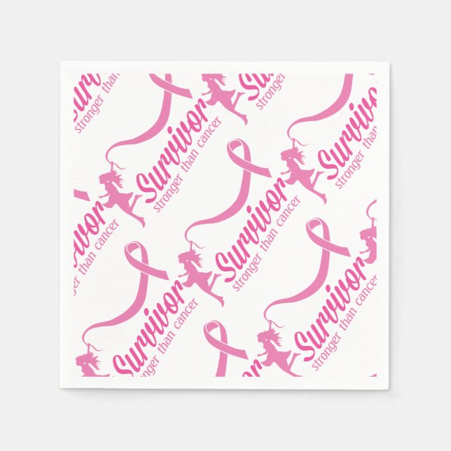 Survivor Stronger Than Cancer Napkins (Front)