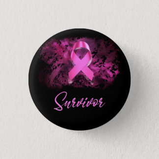 Survivor, support breast cancer awareness button