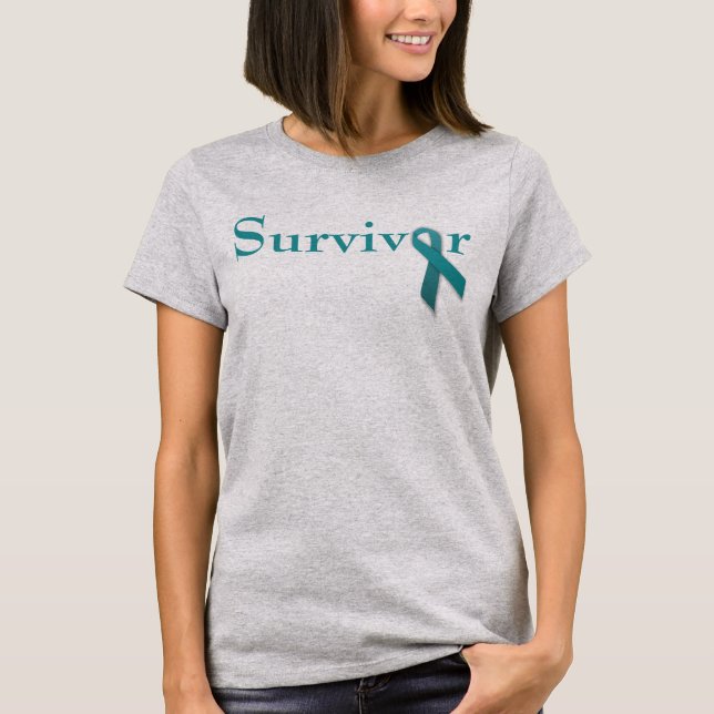 Survivor teal ribbon T-Shirt (Front)