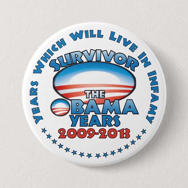 Survivor - The Obama Years - Anti Obama Pinback Button (Front)