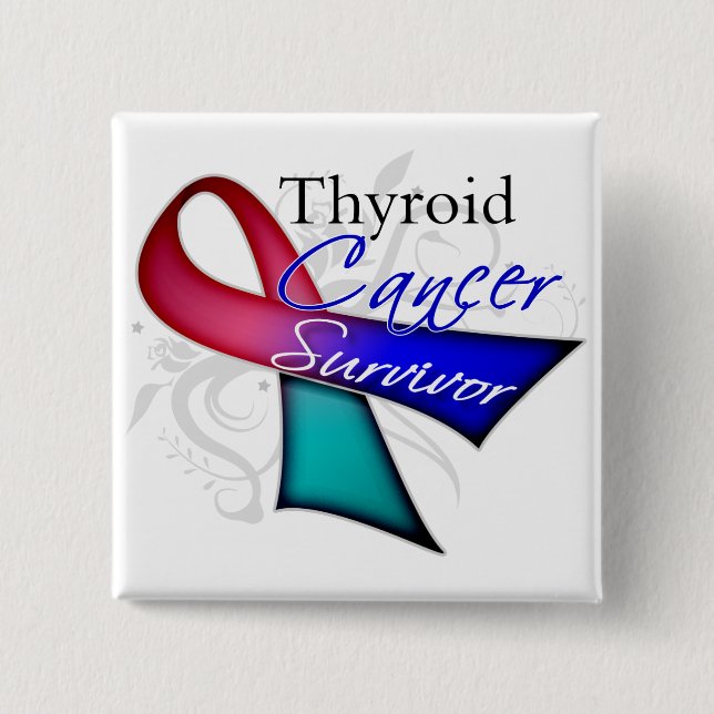 Survivor - Thyroid Cancer Pinback Button (Front)
