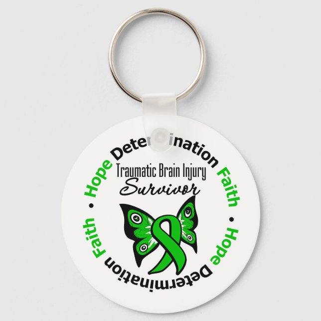 Survivor Traumatic Brain Injury v2 Keychain (Front)