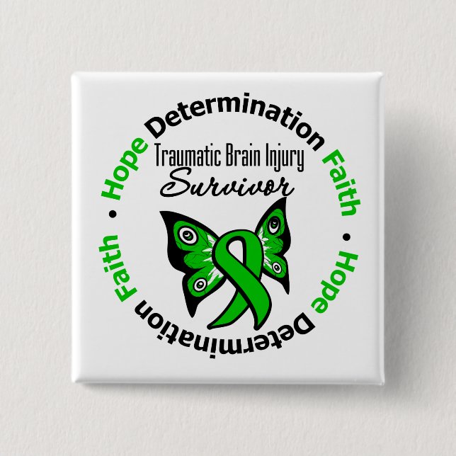 Survivor Traumatic Brain Injury v2 Pinback Button (Front)