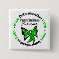 Survivor Traumatic Brain Injury v2 Pinback Button