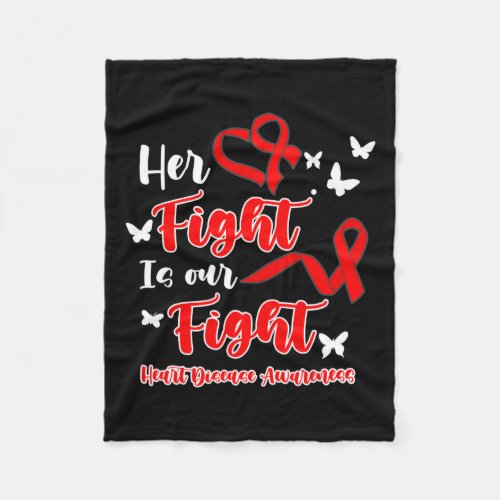 Survivor Warrior Her Fight Our Fight Heart Awarene Fleece Blanket