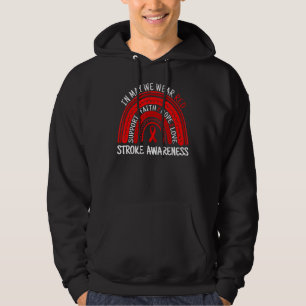 Survivor Warrior Rainbow In May We Wear Red Stroke Hoodie