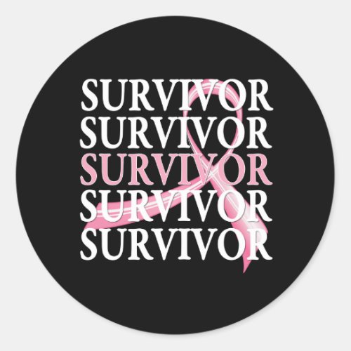 Survivor Whimsical Collage Breast Cancer Classic Round Sticker