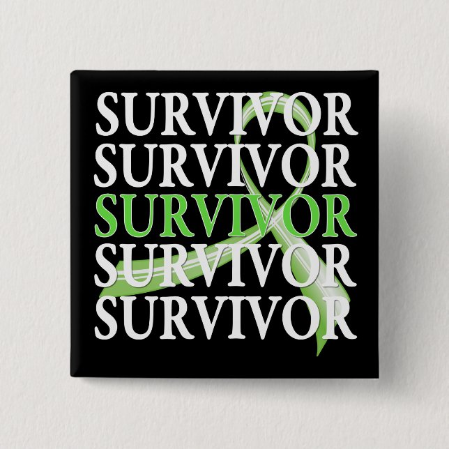 Survivor Whimsical Collage Lymphoma Button (Front)