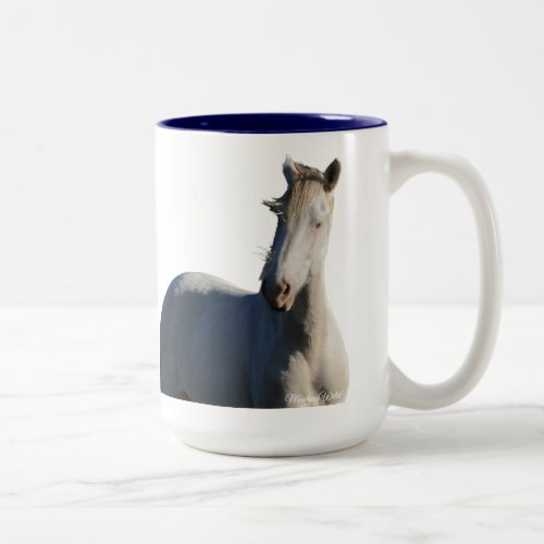 Survivor Wild Mustang Stallion of Steens  Two_Tone Coffee Mug