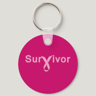 Survivor with Pink Ribbon Products Keychain