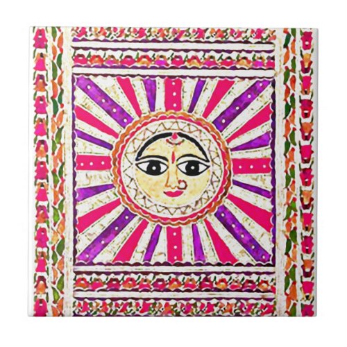 Surya Hindu Sun God Tile
