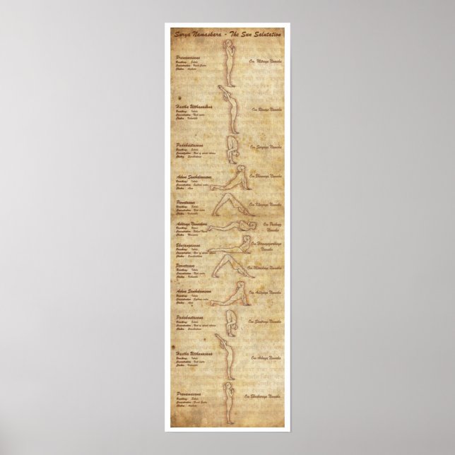 Suryanamaskara - The Sun Salutation - Portrait Poster (Front)