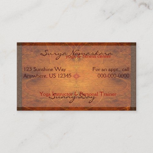 Surya Namaskara Standard Card Business Card Templates