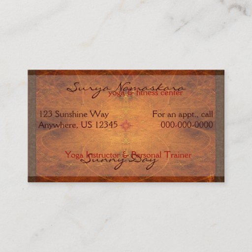 Customizable Surya Namaskara Standard Card Business Card Templates