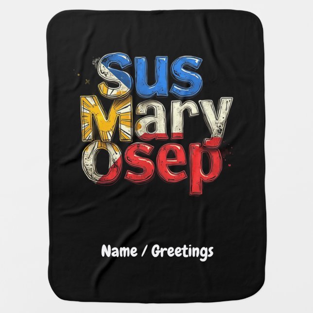 Sus Mary Osep Filipino Pride Customizable Baby Blanket (Front)