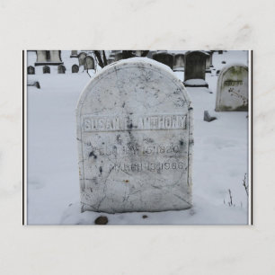 Susan B. Anthony Grave Headstone Postcard