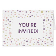 Susan Confetti Watercolor Dots Birthday Invite