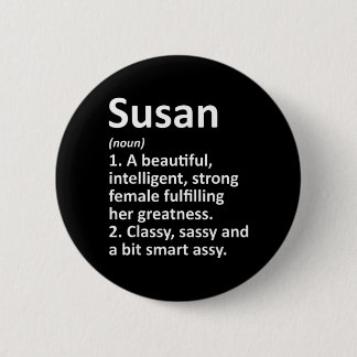 Susan Definition Personalized Name Funny Christmas Button