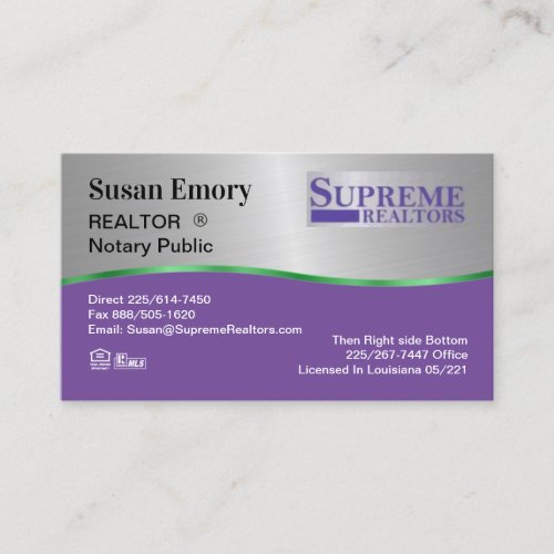 Susan Emory sample Business Card