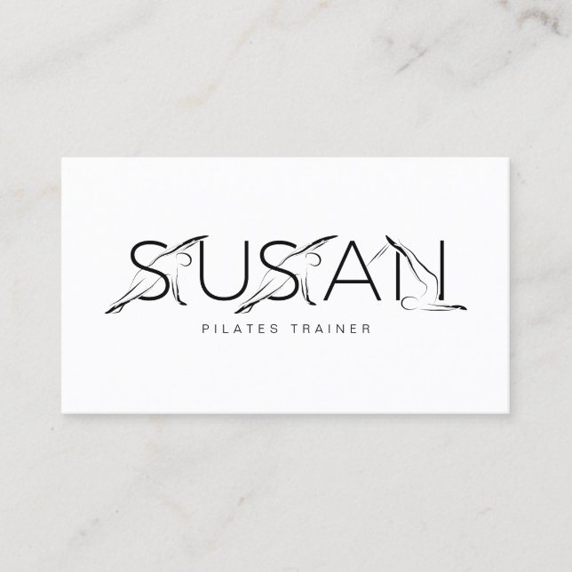 SUSAN Name Pilates Instructor  Business Card (Front)