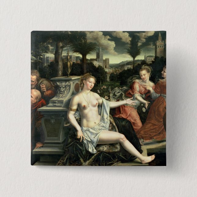 Susanna and the Elders, 1567 Pinback Button (Front)