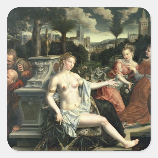 Susanna and the Elders, 1567 Square Sticker (Front)