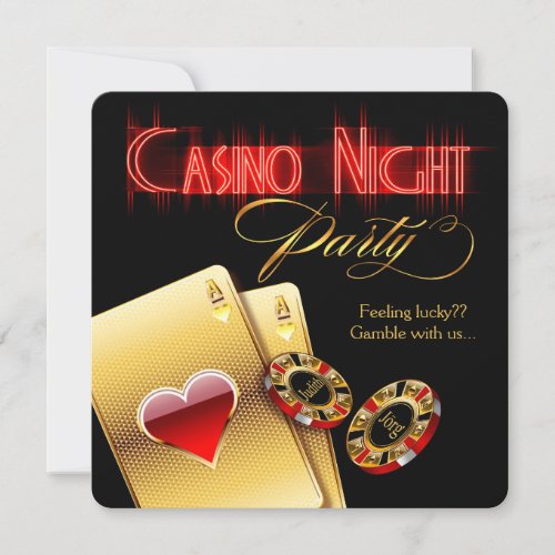 Susanne Vegas Casino Night Birthday Party Invitation