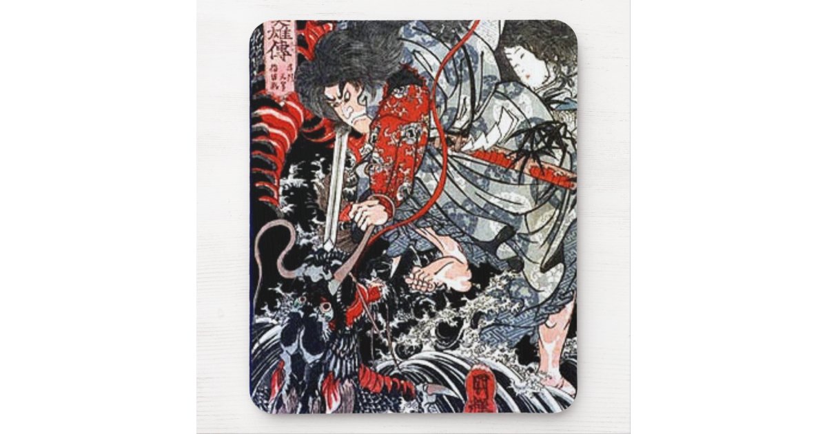 Susanoo Slaying Yamata No Orochi By Utagawa Kunitu Mouse Pad