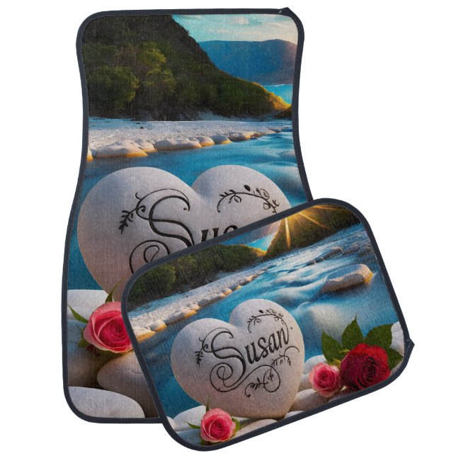 Susan's Heart by the River Car Floor Mat (Set)