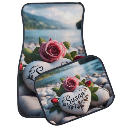 Susans Heart by the River Car Floor Mat