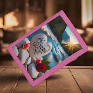 Susan's Heart On The River Tri-fold Wallet