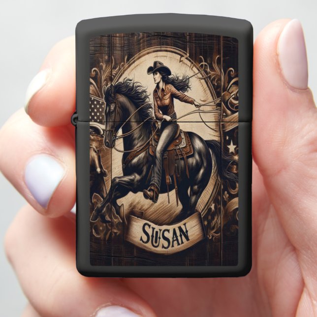 Susan's Rodeo Ride Zippo Lighter (In Hand)