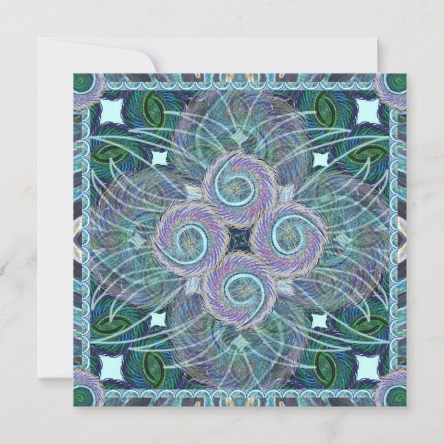 Susea Blu Studios Feather Mandela Card (Front)