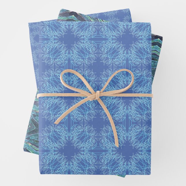 Susea Blu Studios Feather Wrapping Paper (In situ)