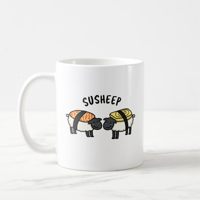 Susheep Funny Sushi Sheep Pun  Coffee Mug (Left)