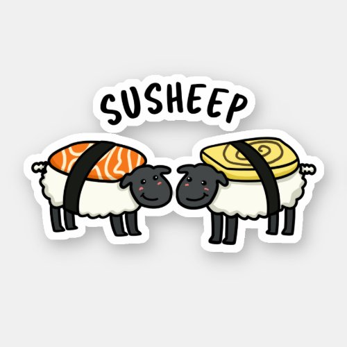 Susheep Funny Sushi Sheep Pun  Sticker