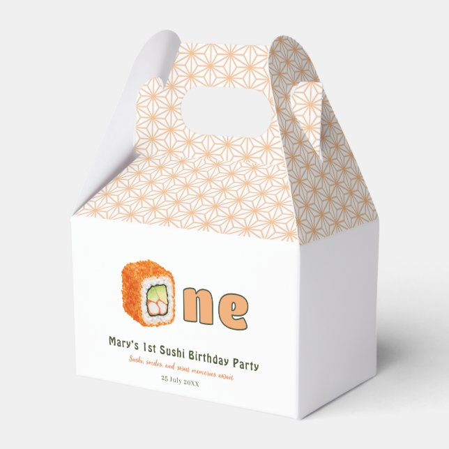 Sushi- 1st Birthday Favor Boxes (Front Side)