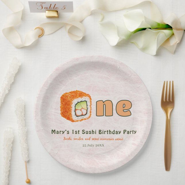 Sushi- 1st Birthday Paper Plates (Wedding)